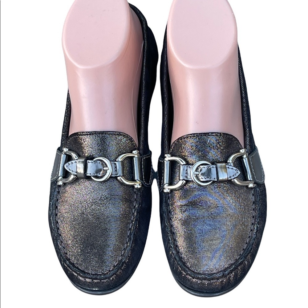 AGL Attilio Giusti Leombruni Jenah Grey Leather driving Loafers size 36(6) USA